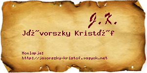 Jávorszky Kristóf névjegykártya